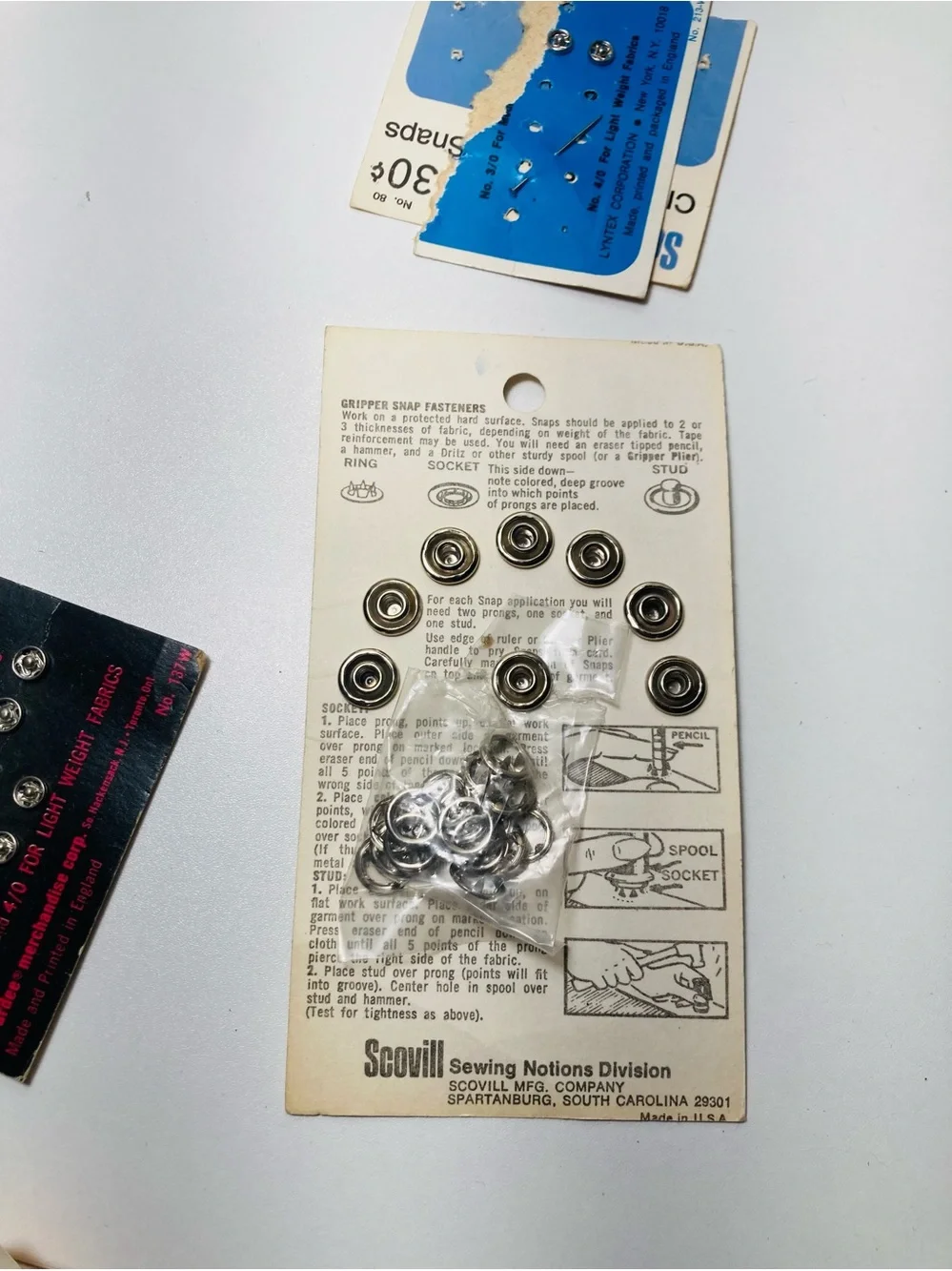 Vintage Sew-On Snap Fasteners Assortment Scovill and More